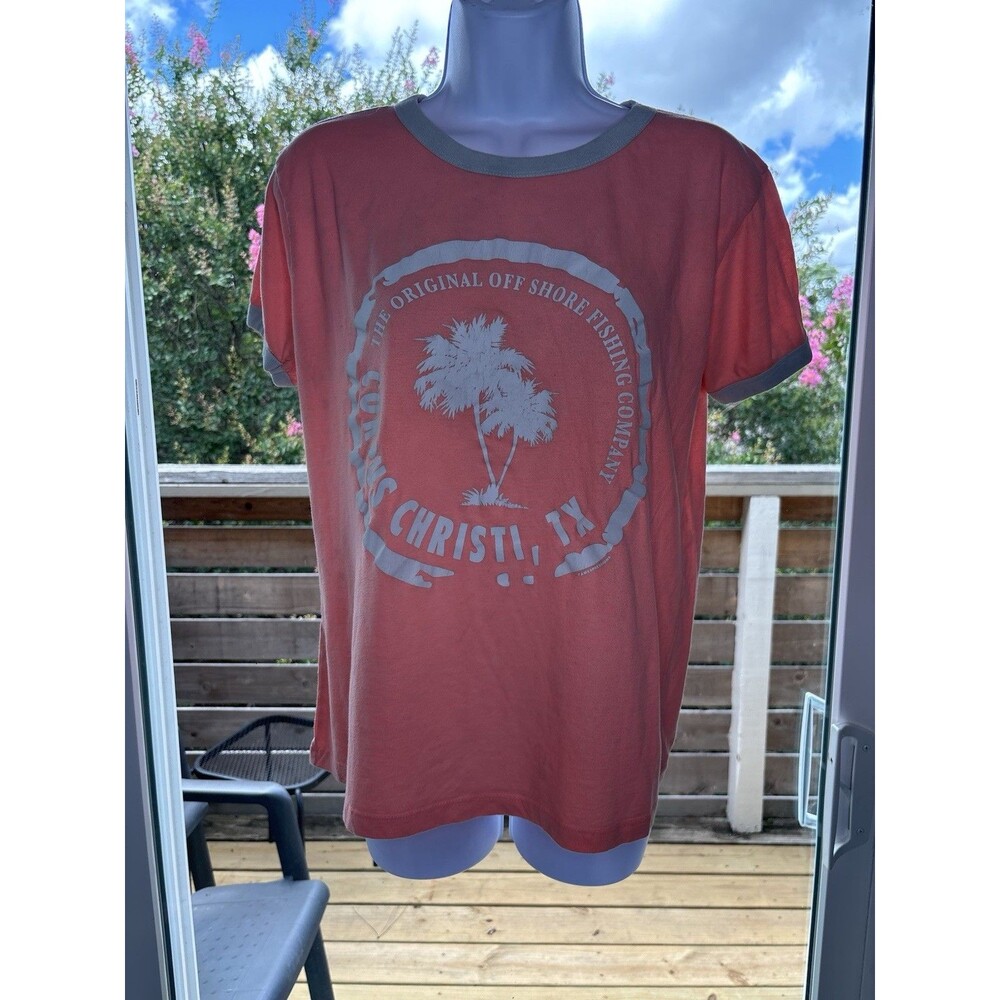 Large 'Exist' Corpus Christi TX Fishing Company Ringer Graphic Tee